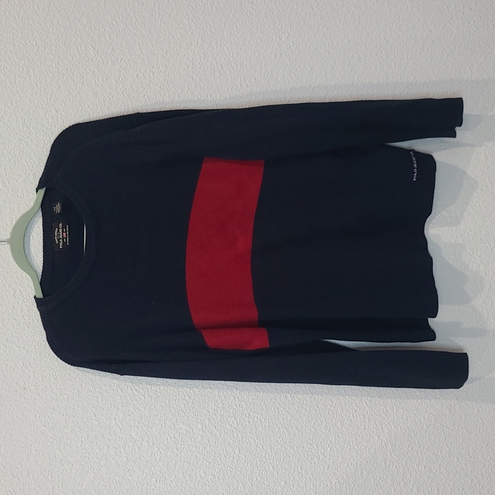 Y2K ralph lauren polo jeans Co. Red & navy sweater large